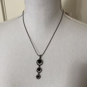 NWT Faux Garnet & Charcoal Necklace!